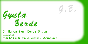 gyula berde business card